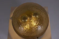 New Pamono Glass and Brass Mushroom Lamp, 1970s