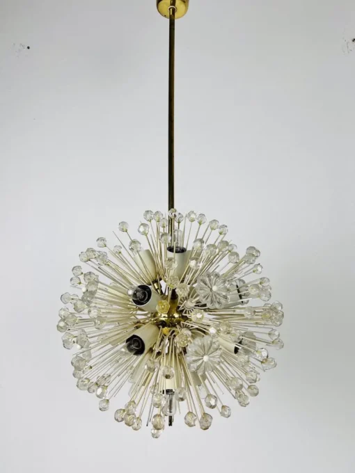Best Pamono Glass and Brass Sputnik Chandelier attributed to Emil Stejnar for Rupert Nikoll, 1960s