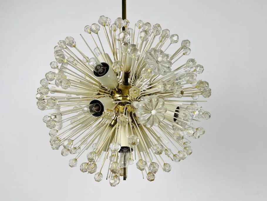 Best Pamono Glass and Brass Sputnik Chandelier attributed to Emil Stejnar for Rupert Nikoll, 1960s