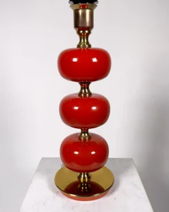 Discount Pamono Glass and Brass Table Lamp by Tranås Stilarmatur, 1960s