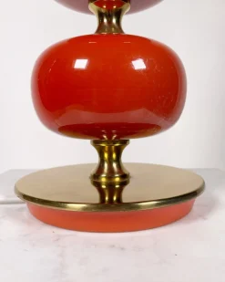 Discount Pamono Glass and Brass Table Lamp by Tranås Stilarmatur, 1960s