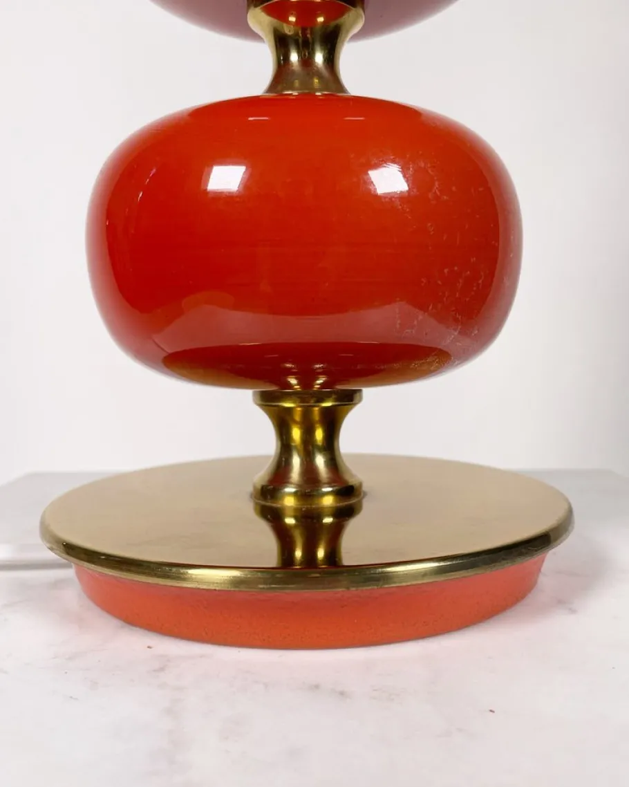 Discount Pamono Glass and Brass Table Lamp by Tranås Stilarmatur, 1960s