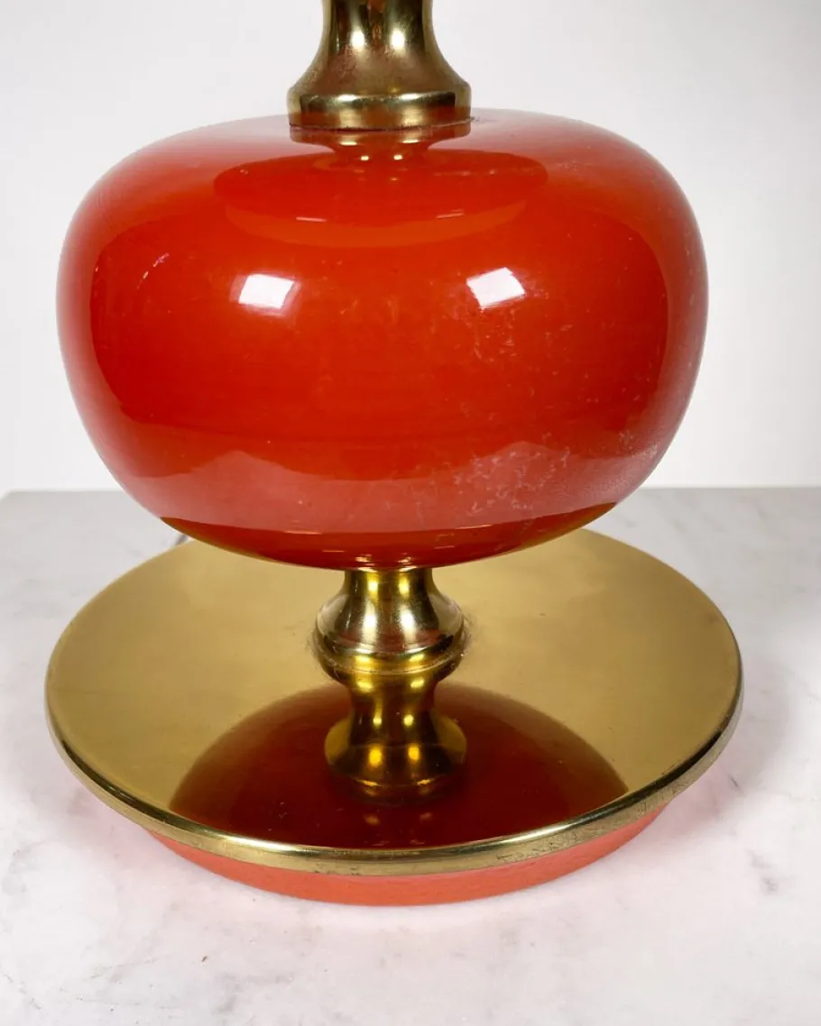 Discount Pamono Glass and Brass Table Lamp by Tranås Stilarmatur, 1960s