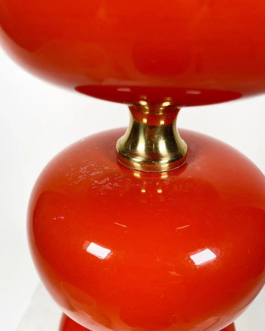 Discount Pamono Glass and Brass Table Lamp by Tranås Stilarmatur, 1960s