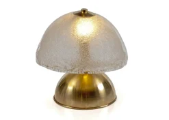 Outlet Pamono Glass and Brass Table Lamps attributed to Angelo Brotto for Esperia, Italy, 1970s, Set of 2