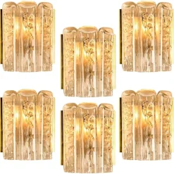 Clearance Pamono Glass and Brass Wall Sconce by Doria, 1960