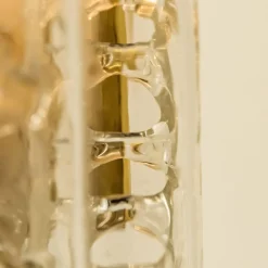 Clearance Pamono Glass and Brass Wall Sconce by Doria, 1960