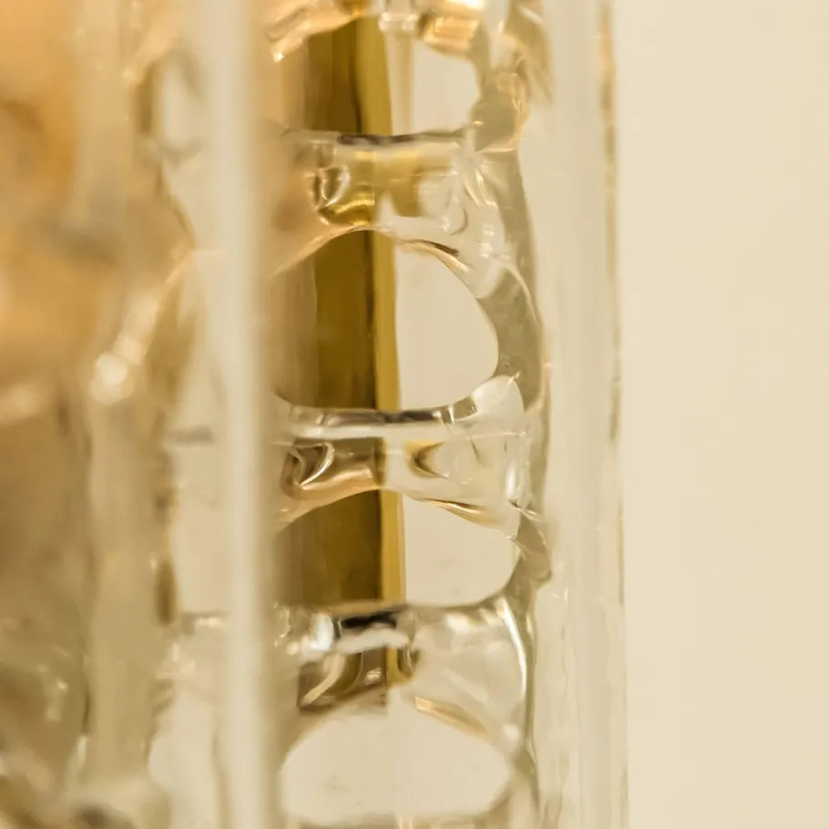 Clearance Pamono Glass and Brass Wall Sconce by Doria, 1960