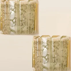 Clearance Pamono Glass and Brass Wall Sconce by Doria, 1960