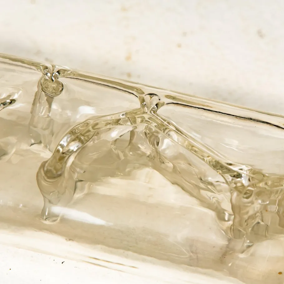 Clearance Pamono Glass and Brass Wall Sconce by Doria, 1960