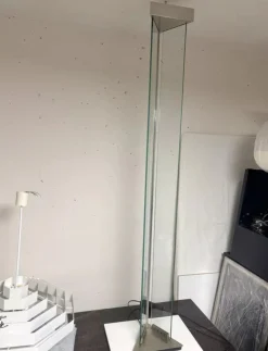 Online Pamono Glass and Chrome-Plated Steel Floor Lamp by Mauro Marzollo, 1980