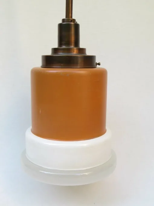 Best Pamono Glass and Copper Pendant Light from Philips, 1930s