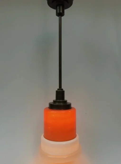 Best Pamono Glass and Copper Pendant Light from Philips, 1930s
