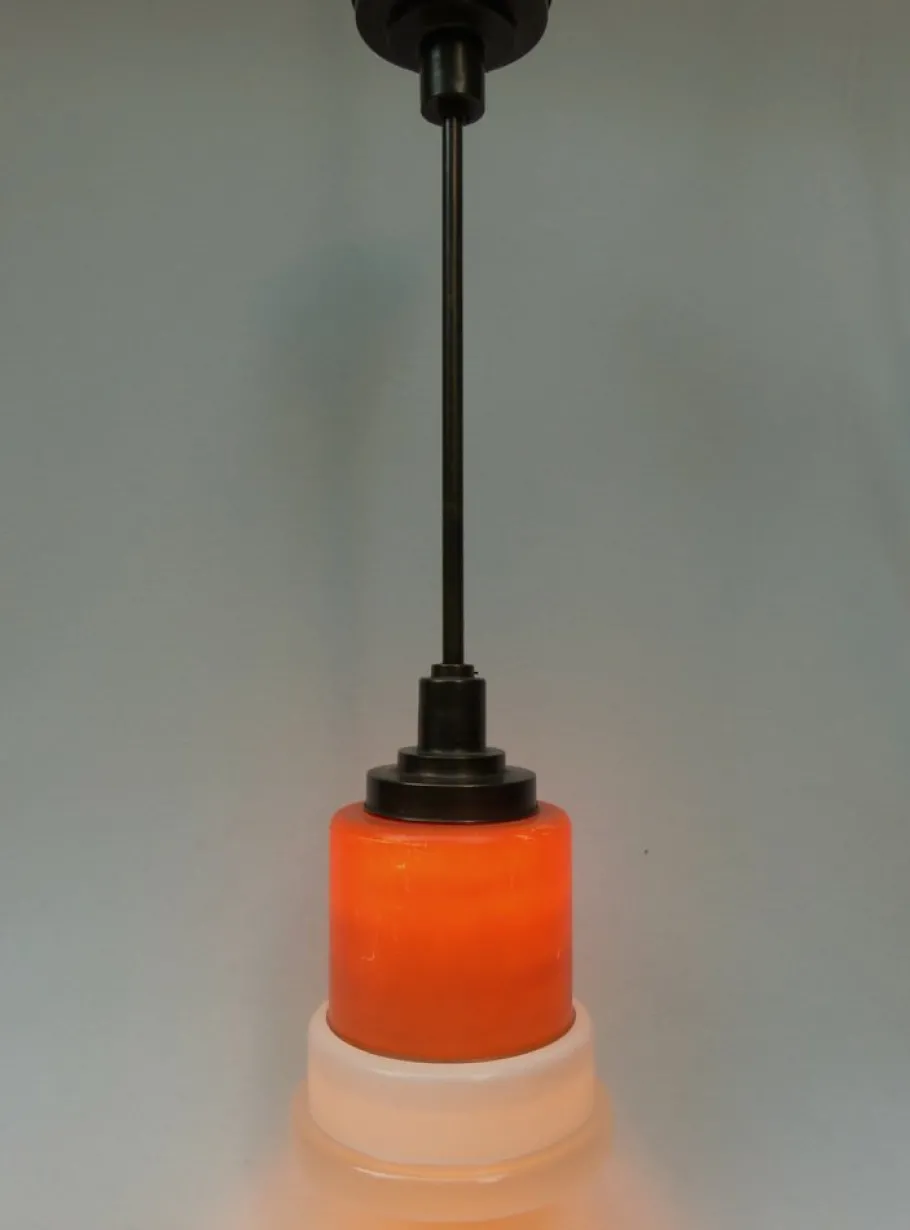 Best Pamono Glass and Copper Pendant Light from Philips, 1930s