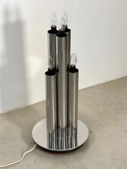 Discount Pamono Glass and Steel Floor Lamp from Mazzega, 1970s