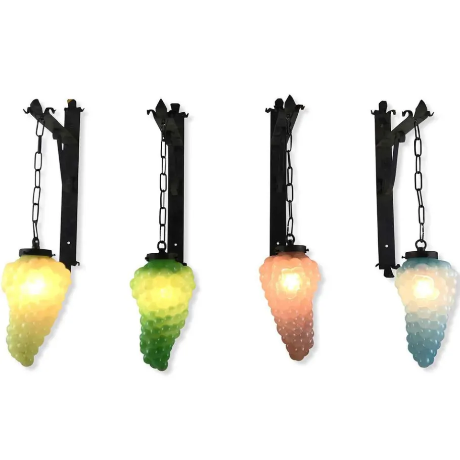 Clearance Pamono Glass Appliques with Grape Bunches, 1960s, Set of 4