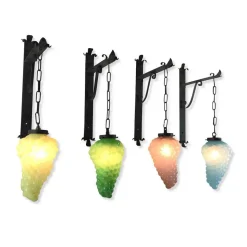 Clearance Pamono Glass Appliques with Grape Bunches, 1960s, Set of 4