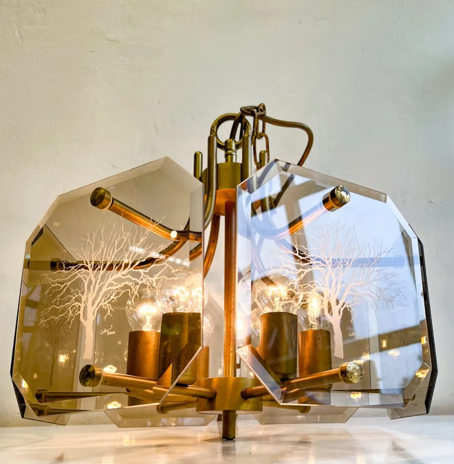 Clearance Pamono Glass Chandelier Baum-Tree of Life by Luigi Colani for Sische, 1970s