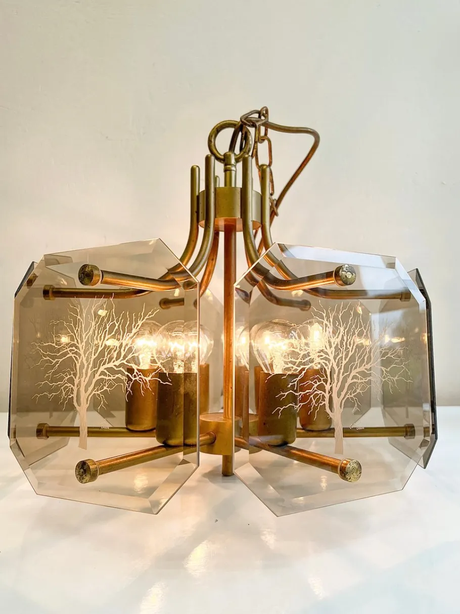 Clearance Pamono Glass Chandelier Baum-Tree of Life by Luigi Colani for Sische, 1970s