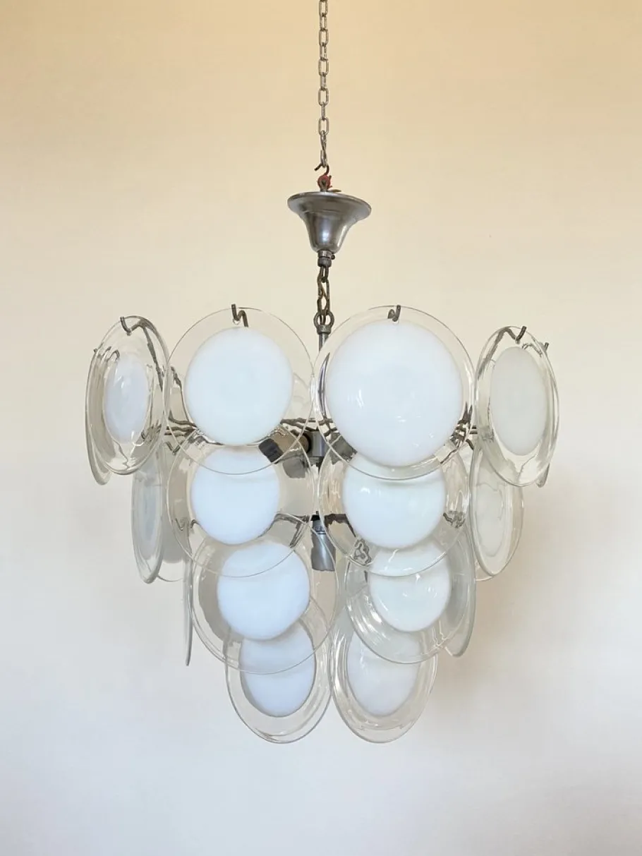 Online Pamono Glass Disc Ceiling Light from Vistosi, 1960s