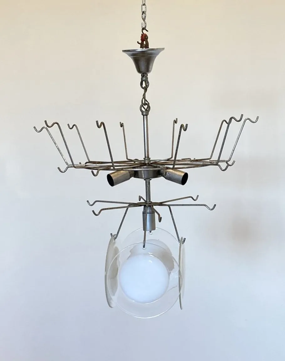 Online Pamono Glass Disc Ceiling Light from Vistosi, 1960s