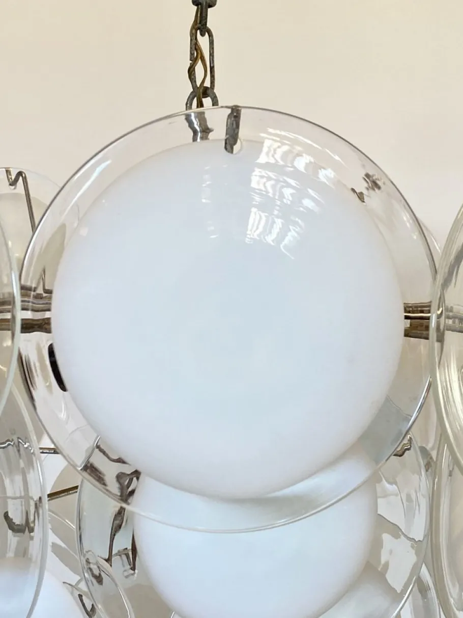 Online Pamono Glass Disc Ceiling Light from Vistosi, 1960s