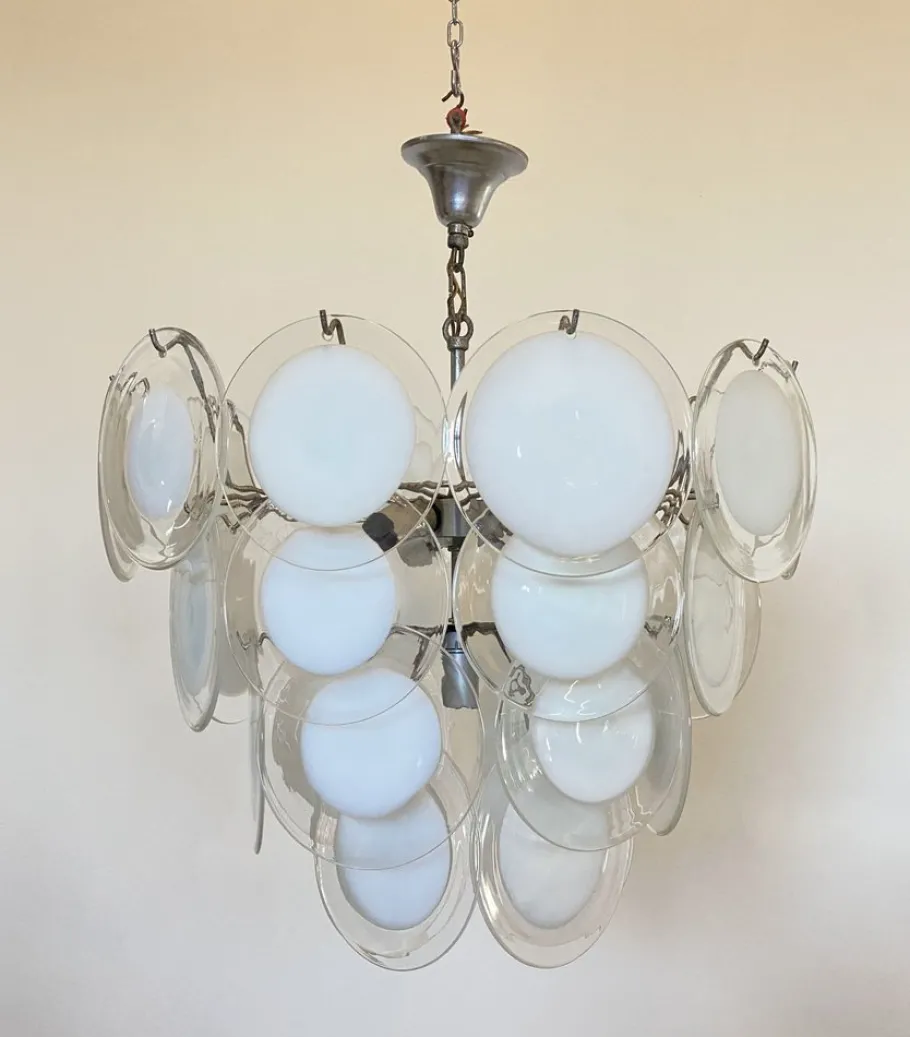 Online Pamono Glass Disc Ceiling Light from Vistosi, 1960s