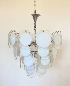 Online Pamono Glass Disc Ceiling Light from Vistosi, 1960s