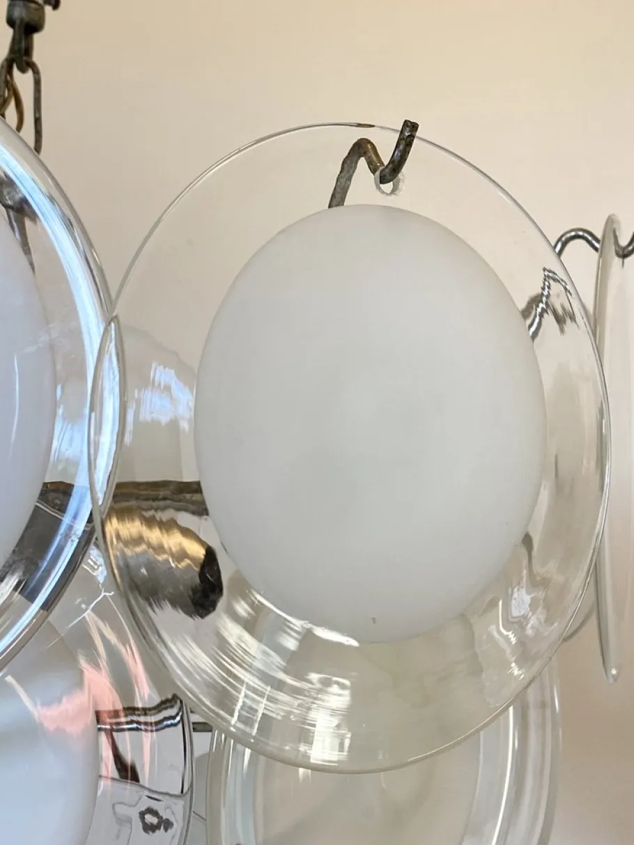 Online Pamono Glass Disc Ceiling Light from Vistosi, 1960s