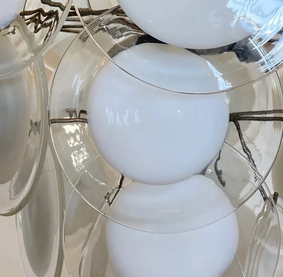 Online Pamono Glass Disc Ceiling Light from Vistosi, 1960s