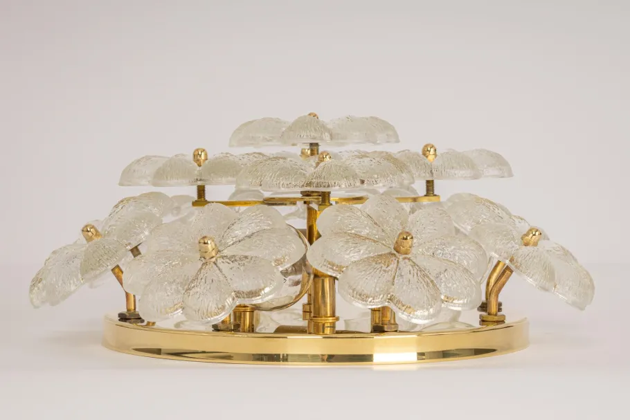 Online Pamono Glass Flower Wall Light by Ernst Palme, Germany, 1970s