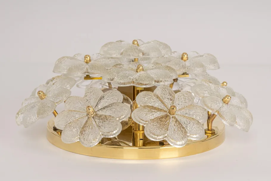 Online Pamono Glass Flower Wall Light by Ernst Palme, Germany, 1970s