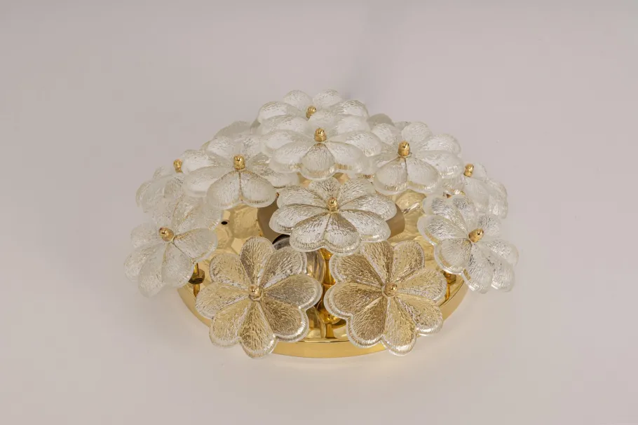 Online Pamono Glass Flower Wall Light by Ernst Palme, Germany, 1970s