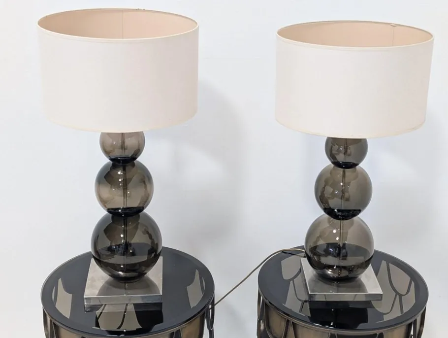 Online Pamono Glass Lamps from Porta Romana, Set of 2