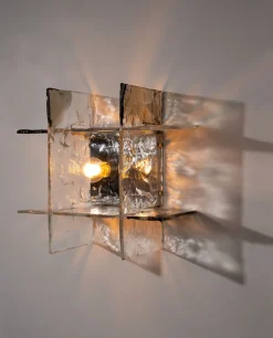 Clearance Pamono Glass Model Ice Wall Light by Carlo Nason for AV Mazzega, 1970