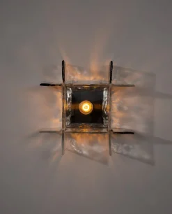 Clearance Pamono Glass Model Ice Wall Light by Carlo Nason for AV Mazzega, 1970