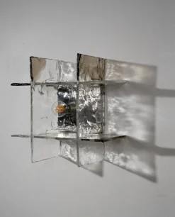 Clearance Pamono Glass Model Ice Wall Light by Carlo Nason for AV Mazzega, 1970