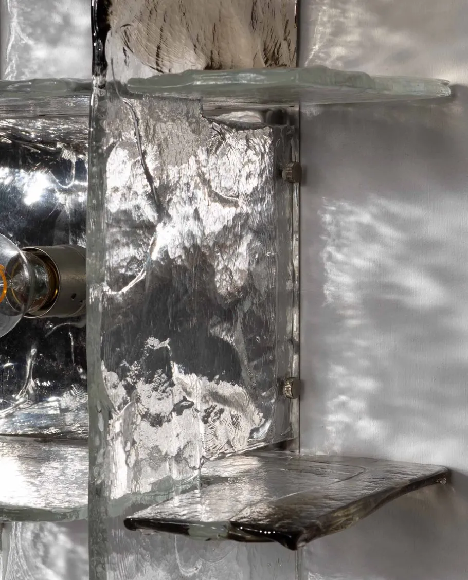 Clearance Pamono Glass Model Ice Wall Light by Carlo Nason for AV Mazzega, 1970