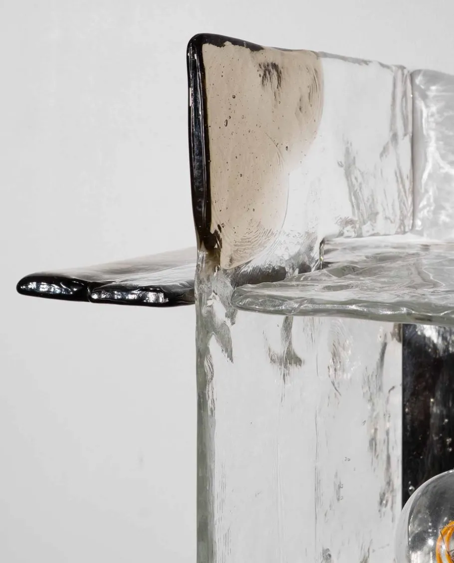 Clearance Pamono Glass Model Ice Wall Light by Carlo Nason for AV Mazzega, 1970