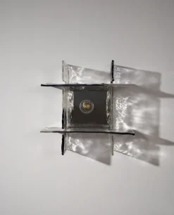 New Pamono Glass Model Ice Wall Light by Carlo Nason for AV Mazzega, 1970