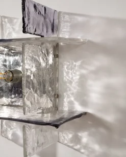 New Pamono Glass Model Ice Wall Light by Carlo Nason for AV Mazzega, 1970