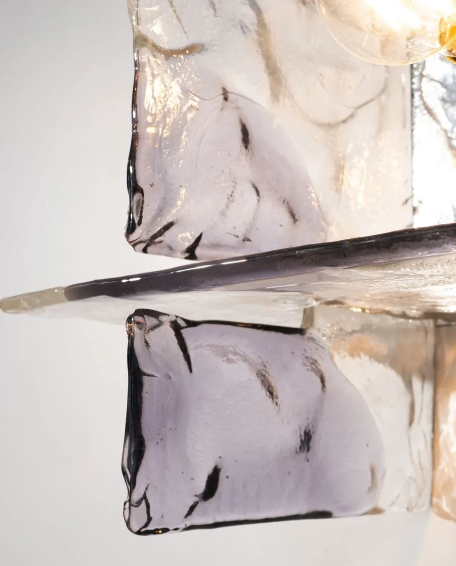 New Pamono Glass Model Ice Wall Light by Carlo Nason for AV Mazzega, 1970