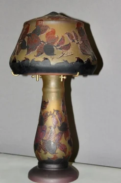 Sale Pamono Glass Paste Mushroom Lamp by Emile Gallé, 1980s