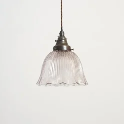 Discount Pamono Glass Pendant Light from Holophane, 1940s