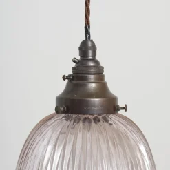 Discount Pamono Glass Pendant Light from Holophane, 1940s