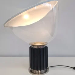 Pamono Glass Table Lamp by Castiglioni for Flos, 1970s