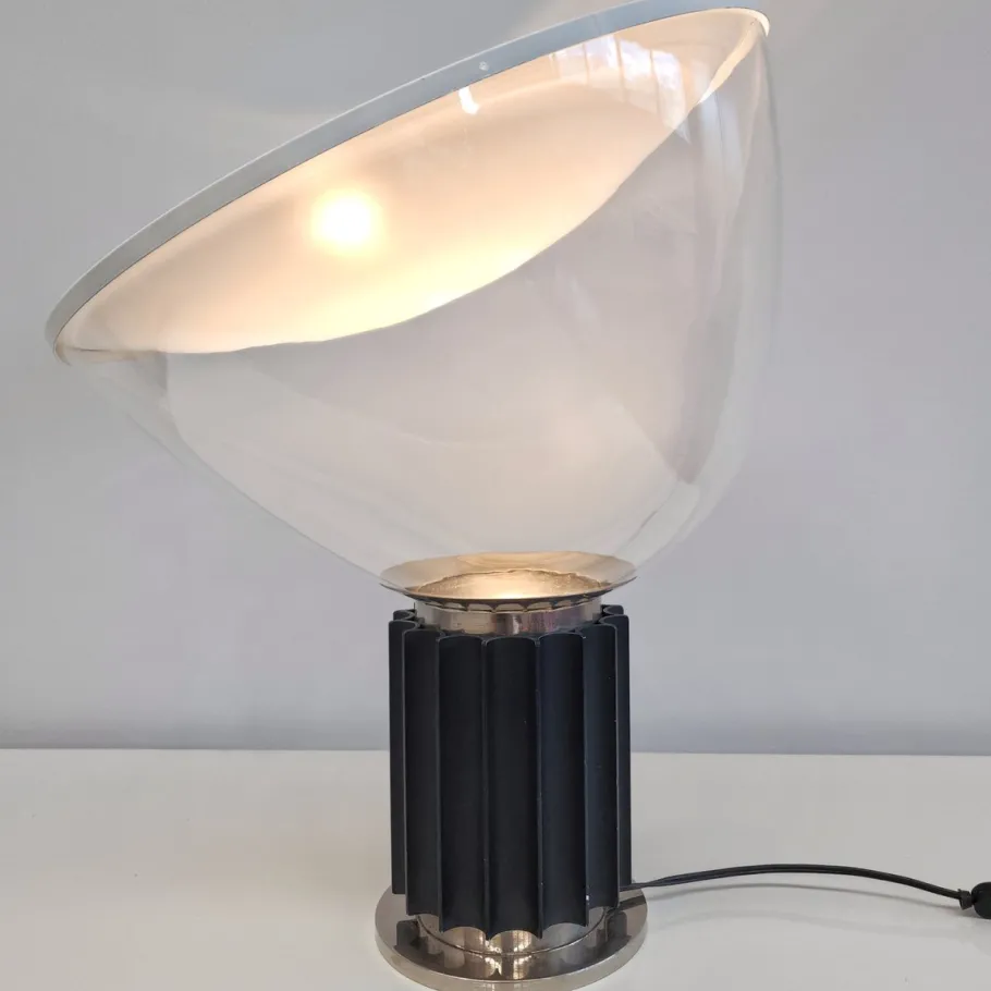 Pamono Glass Table Lamp by Castiglioni for Flos, 1970s