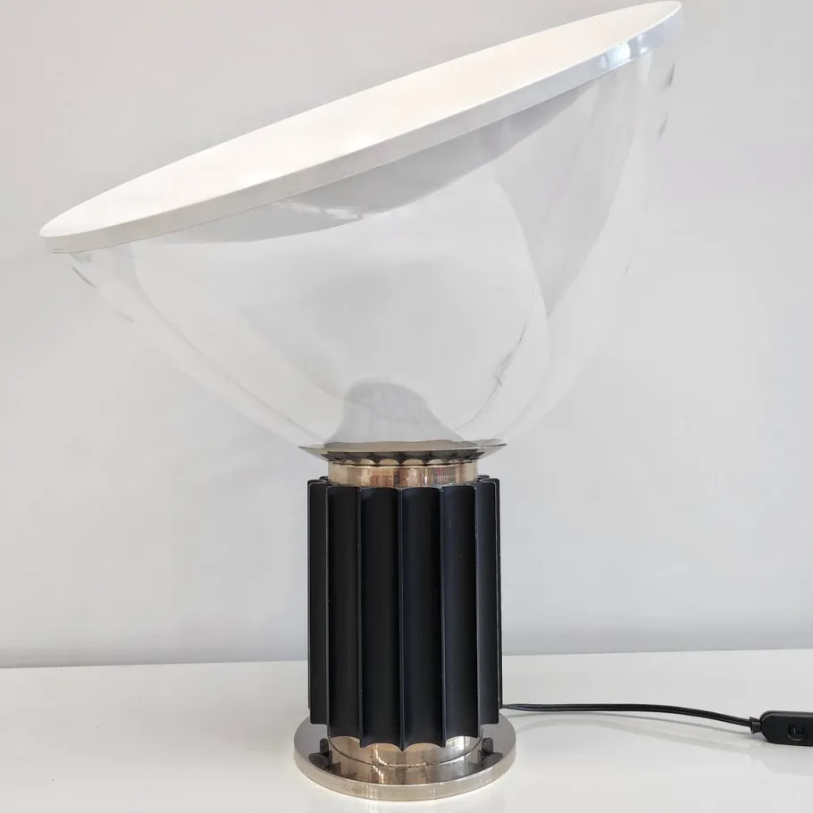 Pamono Glass Table Lamp by Castiglioni for Flos, 1970s