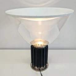 Pamono Glass Table Lamp by Castiglioni for Flos, 1970s