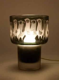 Hot Pamono Glass Table Lamp by Ove Sandeberg for Kosta Boda, Sweden, 1960s